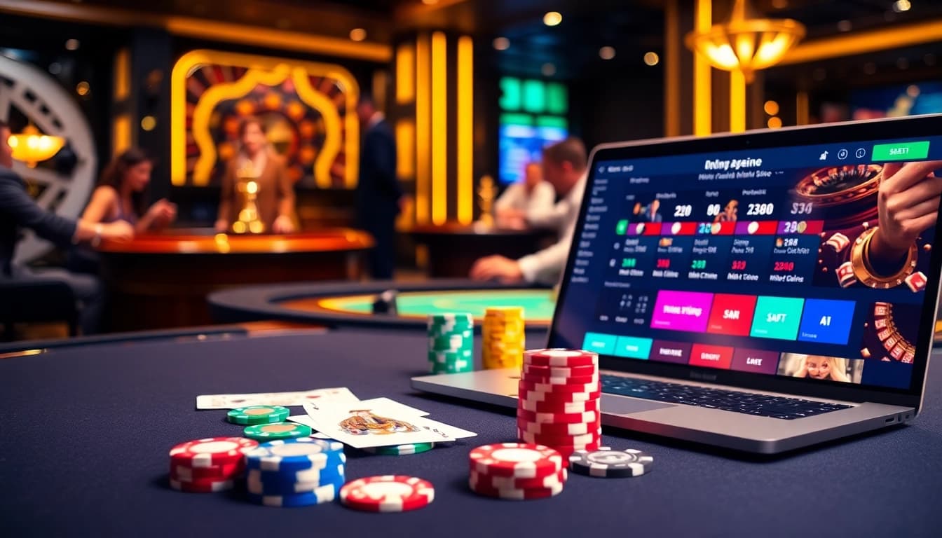 Experience luxury gaming with https://8day.reisen/ showcasing poker chips and a roulette wheel.
