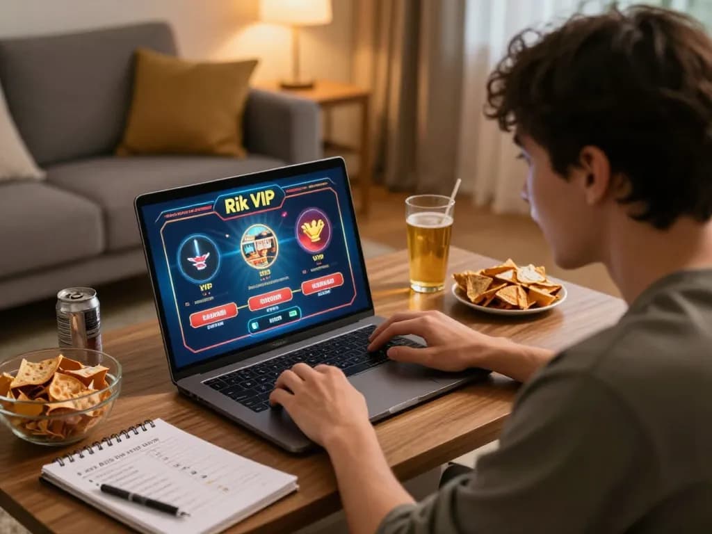 Engaging gameplay at Rik VIP online casino on a laptop with a cozy atmosphere