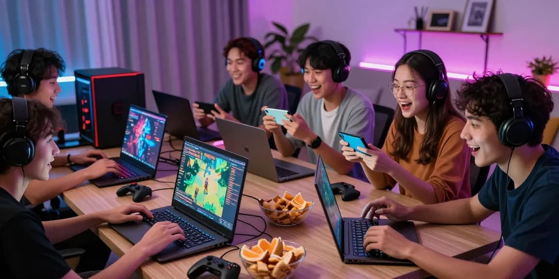 Players enjoying exciting gaming session on 68gamebai in a vibrant atmosphere