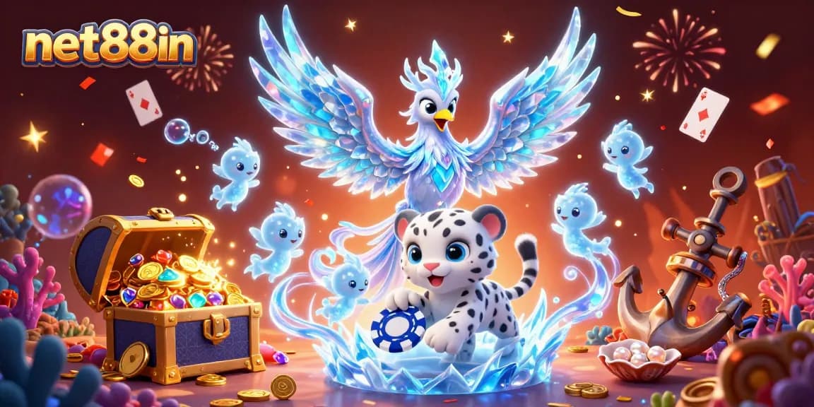 Experience thrilling wins at net88in with colorful casino characters and vibrant game elements.