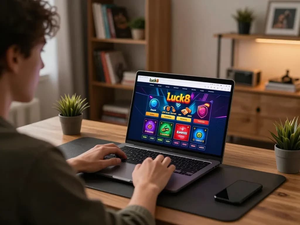 Engaging with luck8 online casino at home for an immersive gaming experience.