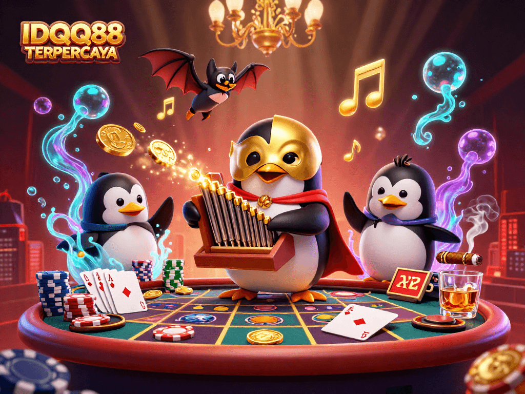 IDQQ88 TERPERCAYA showcases winning moments with vibrant slot games and golden coin rewards in a captivating scene.