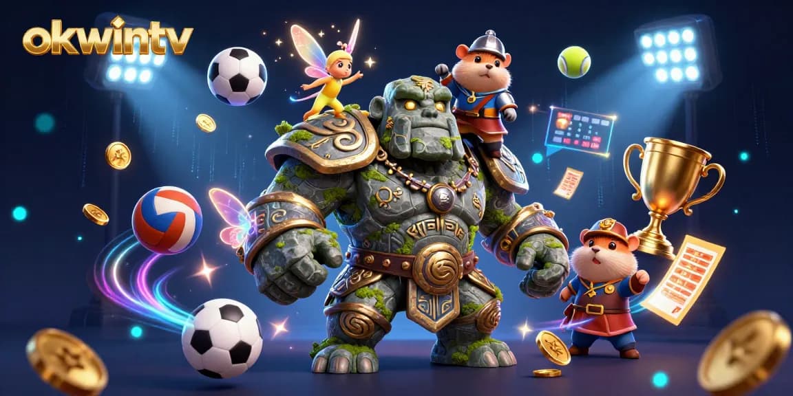 Enhance your betting experience with okwintv's engaging sports action illustration.