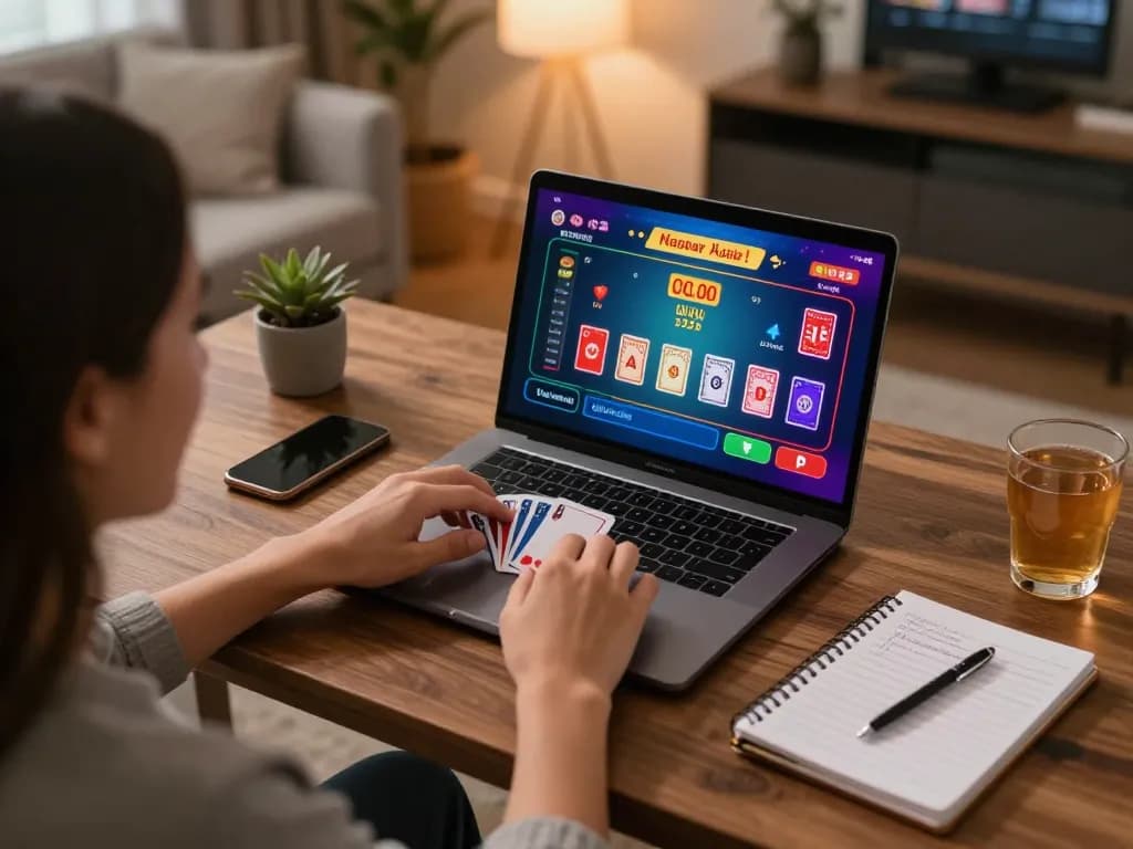Experience thrilling gameplay at fast payout casino Australia with engaging blackjack action on a laptop.