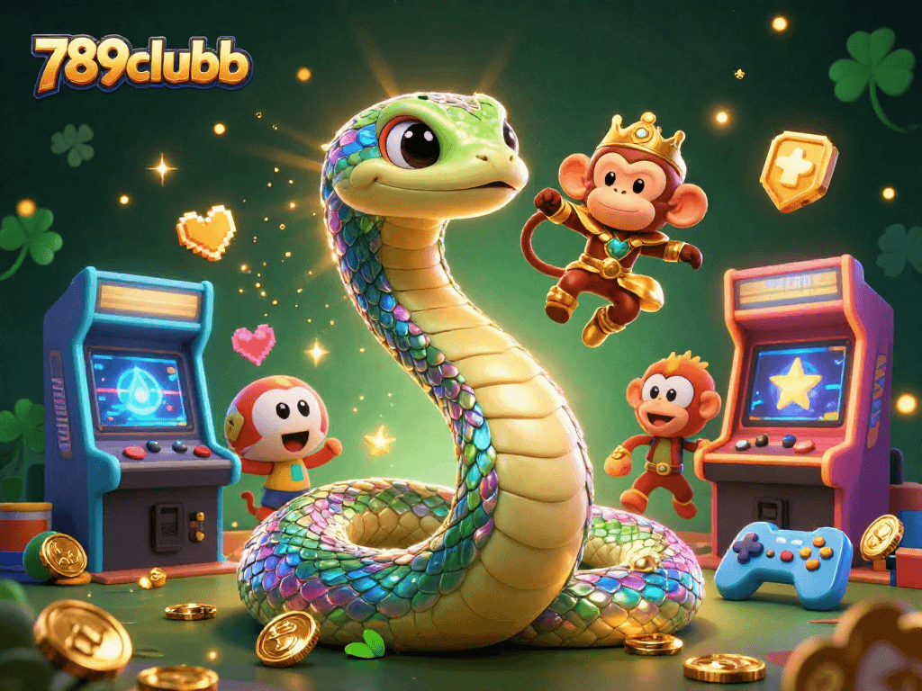 Engage with 789clubb's vibrant 3D gaming world, showcasing exciting arcade machines and dynamic game elements.