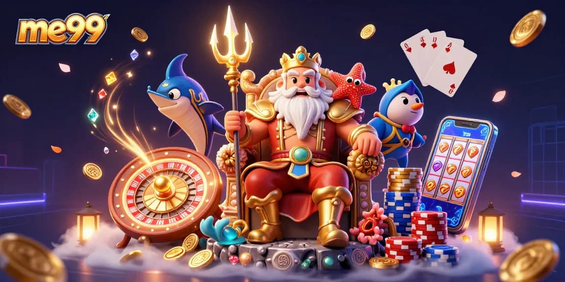 Play exciting games at me99 with vibrant animations of Neptune and thrilling casino elements.