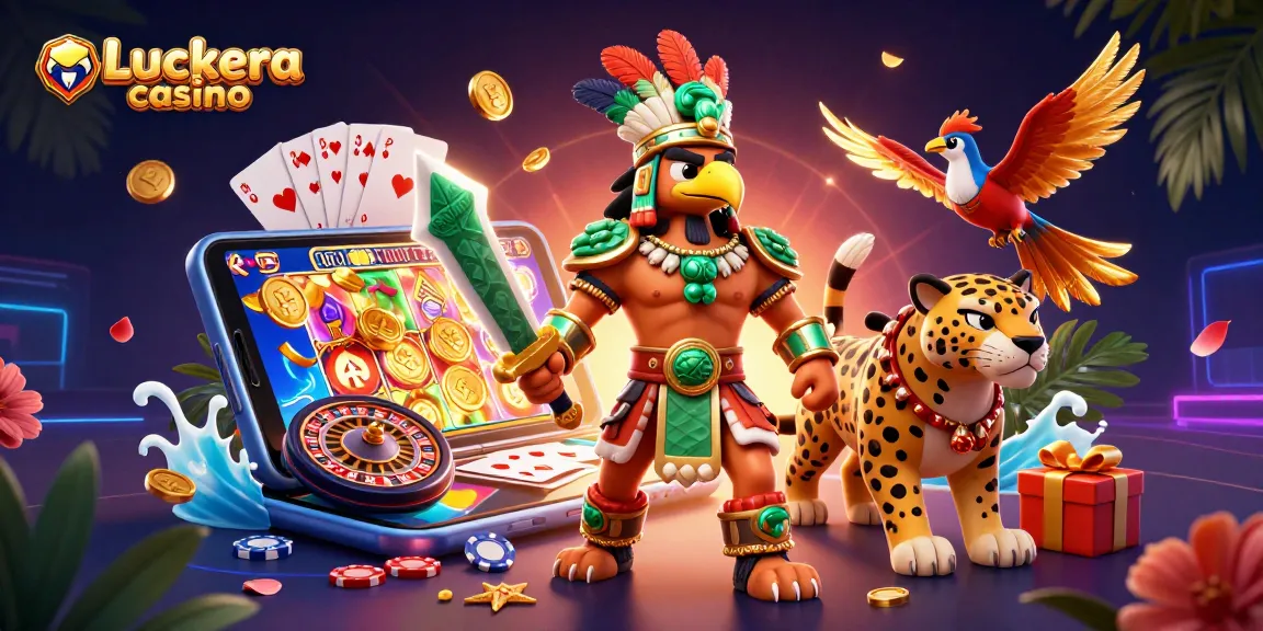 Experience the thrill of Luckera casino with vibrant game elements and dynamic characters.