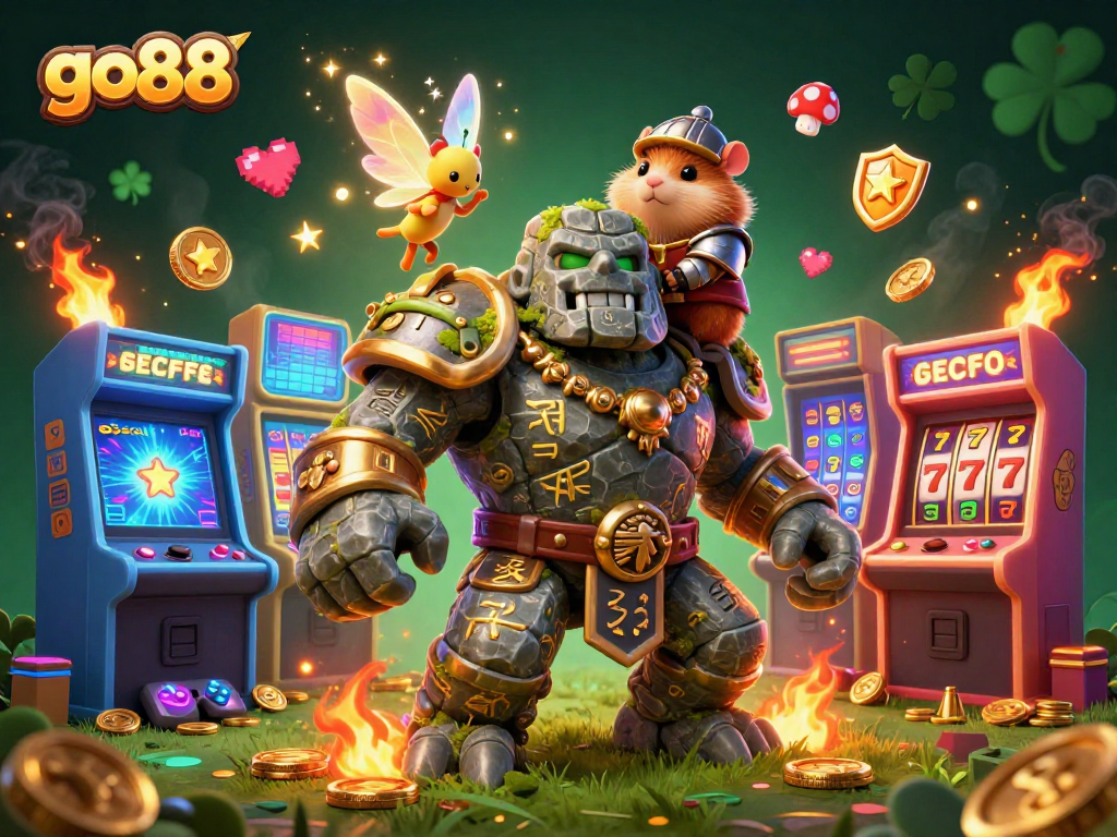 Engage in thrilling gaming with go88's dynamic characters and colorful casino elements.