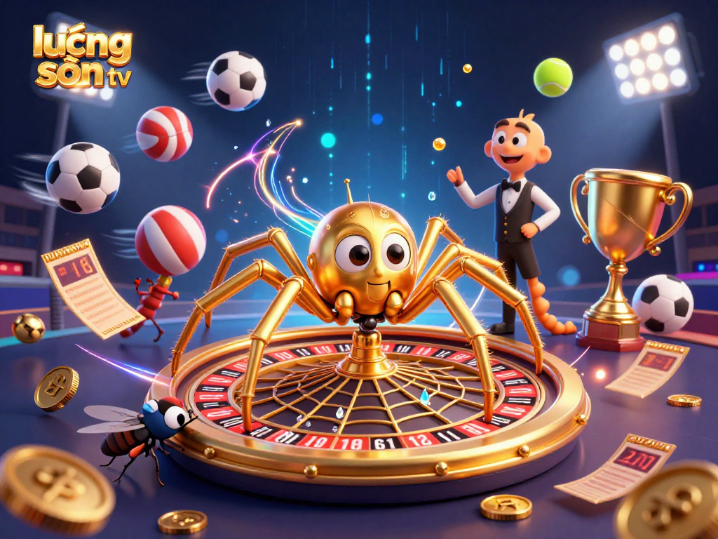 Experience thrilling moments with lương sơn tv as the golden spider spins a roulette web surrounded by sports excitement.