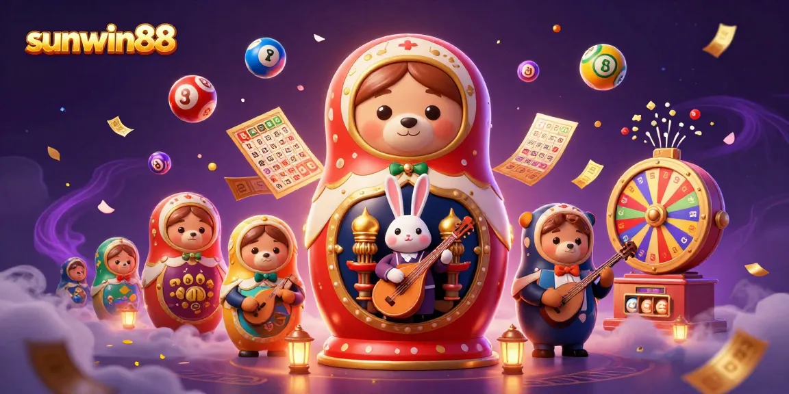 Engage in thrilling games at sunwin88 with our vibrant dynamic casino illustration featuring unique characters.