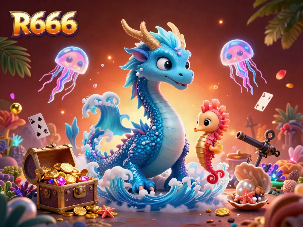 Experience the excitement of R666 through vibrant fantasy casino elements and immersive underwater adventure.