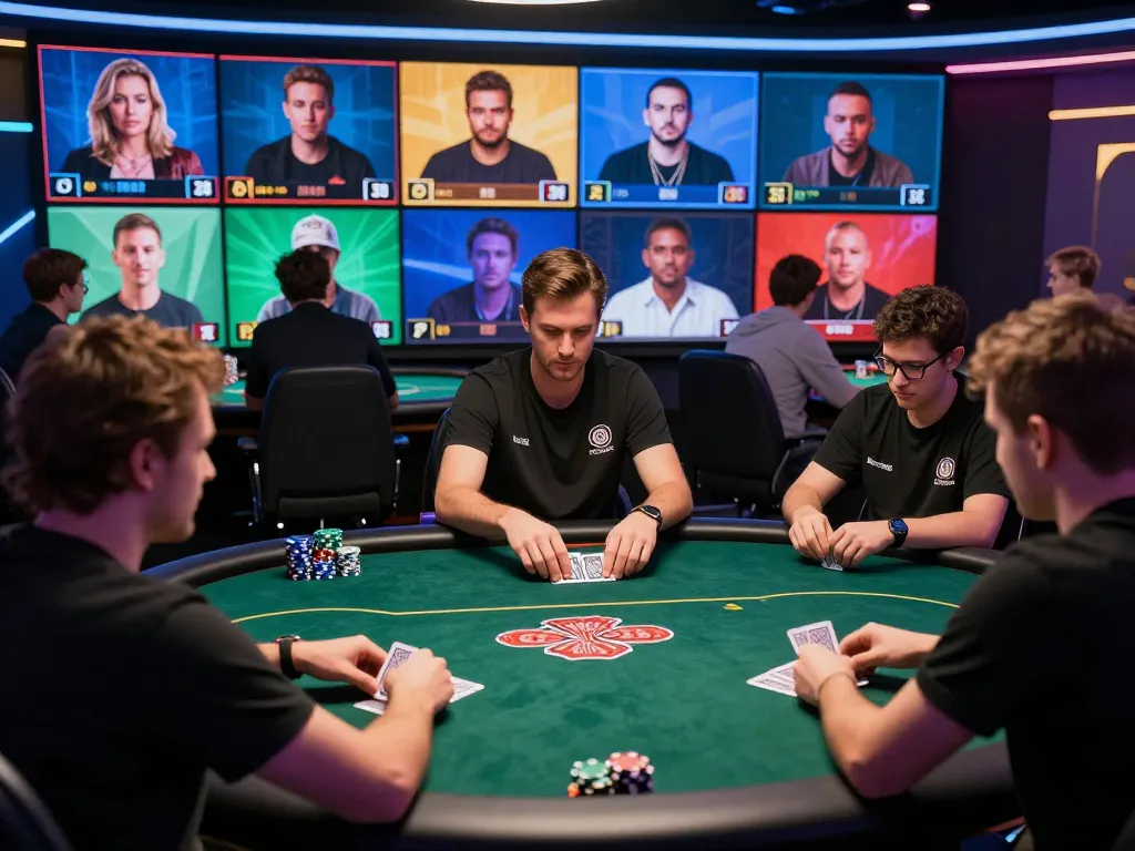 Pemain terlibat dalam permainan poker online di hwg500 dengan grafik yang hidup dan suasana yang imersif