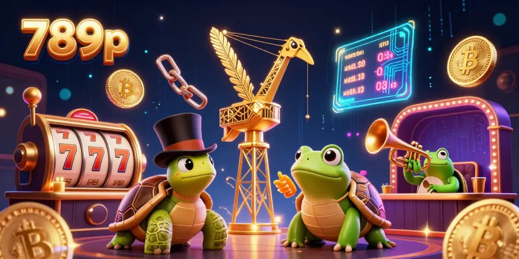 Experience thrilling gameplay with 789p at this vibrant casino illustration featuring slot machines and winning coins.