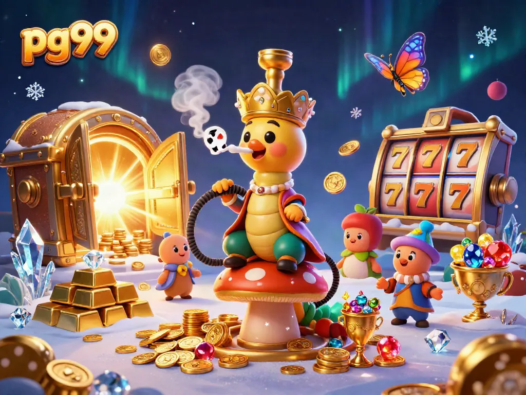 Engage in thrilling gaming with pg99 in a vibrant casino scene featuring diverse slot elements.