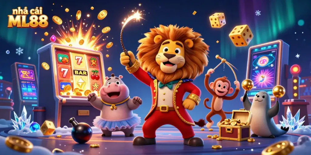 Engage with the exciting world of nhà cái ML88 featuring vibrant 3D characters and a jackpot explosion