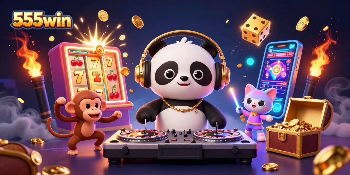 Experience joy at 555win with a vibrant, captivating casino atmosphere featuring exciting characters.