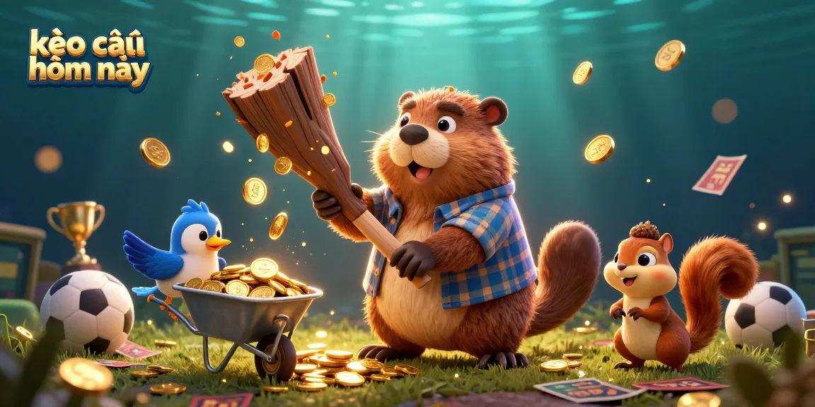 Engage with kèo nhà cái hôm nay as animated characters celebrate winning in a thrilling sports betting scene.