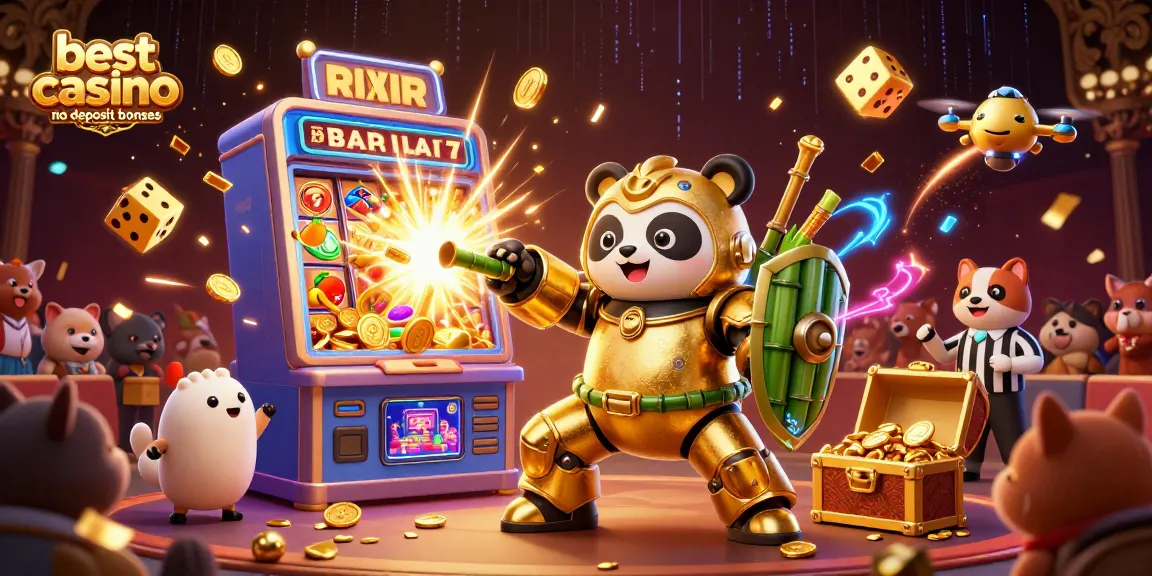 Experience the excitement of best casino no deposit bonuses with dynamic 3D casino elements and vibrant characters.