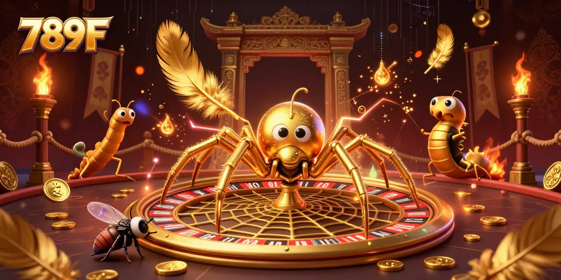 Bet on thrilling roulette outcomes at 789F with a golden spider and a centipede croupier