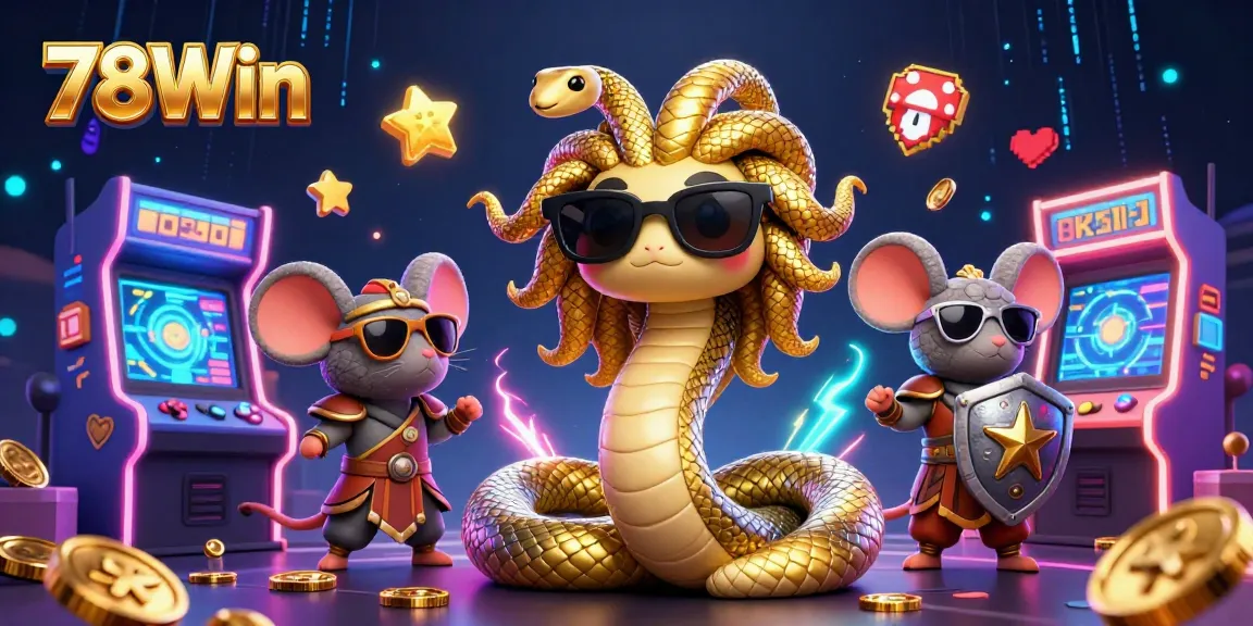 Experience thrilling gameplay with 78Win's vibrant casino scene featuring Medusa and arcade delights.