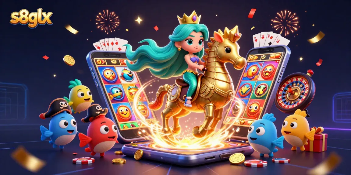 Engage with the vibrant world of s8glx, where the mermaid princess and her seahorse ride through a dynamic casino adventure.