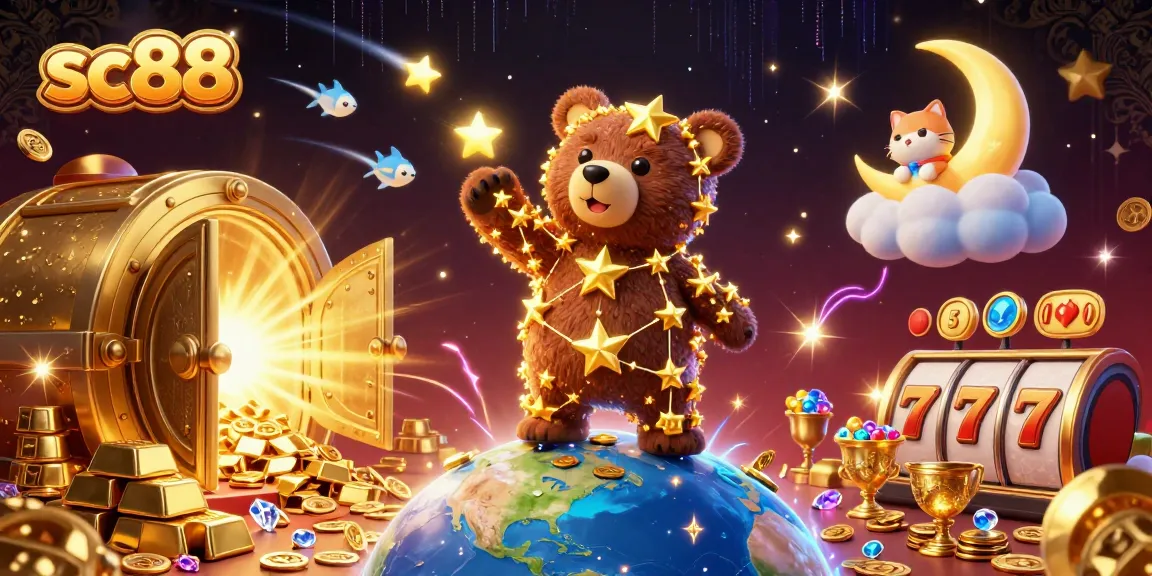 Win big with sc88's vibrant casino scene, featuring a constellation bear and treasures galore!